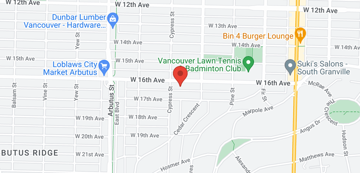 map of 1888 W 16TH AVENUE